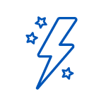 icon of lightning bolt surrounded by stars