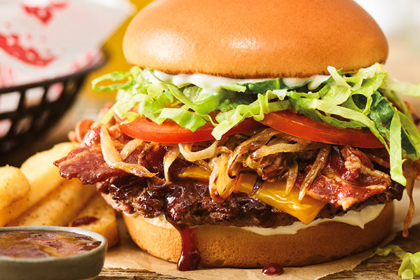 The Southern Charm Burger with Steak Fries