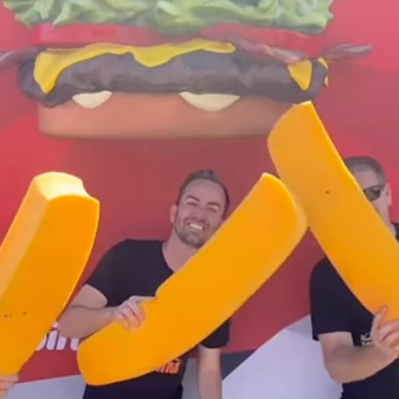 waving foam fries