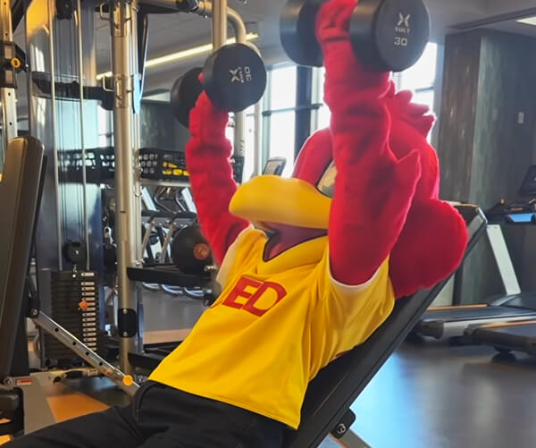 Red lifting weights