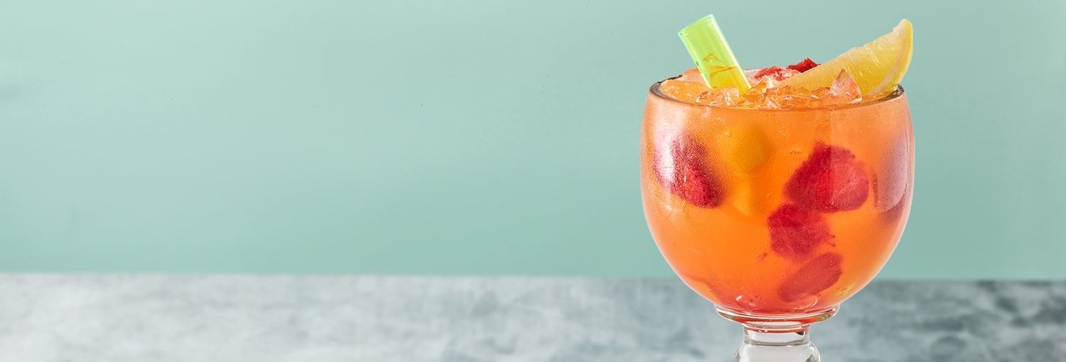 Spiked Peach-Berry Freckled Lemonade