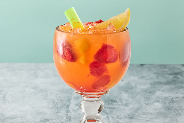 Spiked Peach-Berry Freckled Lemonade