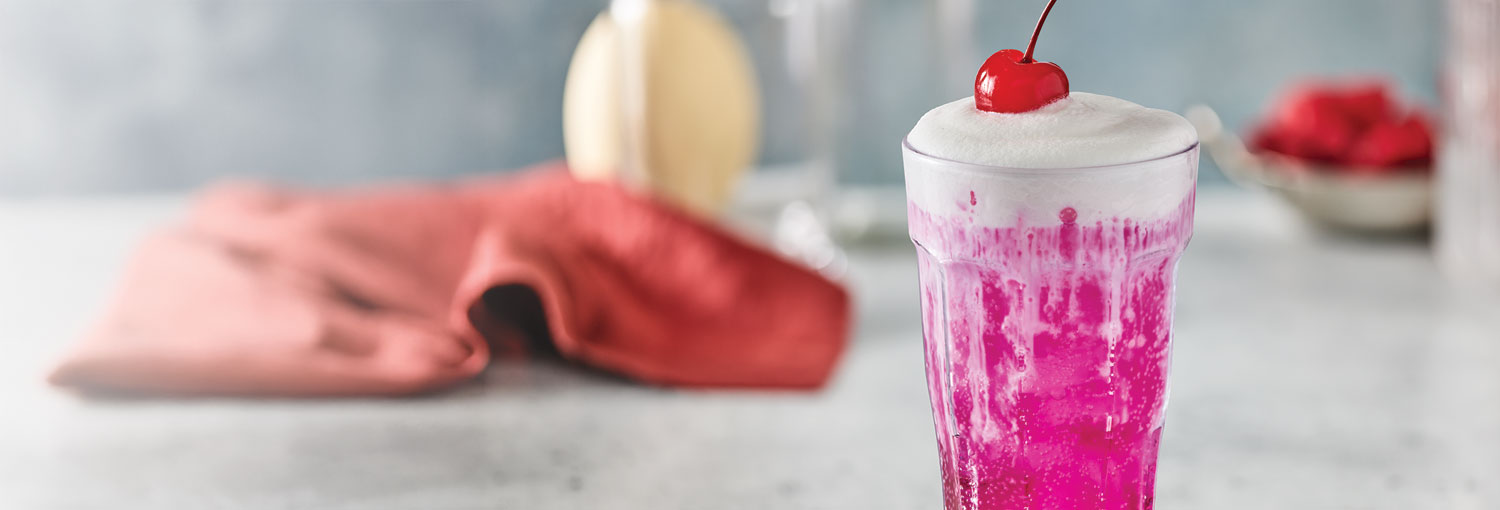 Kids Dessert Pear Fizzy Soda with cold foam