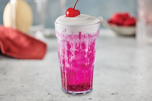 Desert Pear Fizzy Soda with cold foam