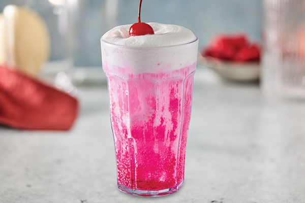 Kids Dragon Fruit Fizzy Soda with cold foam