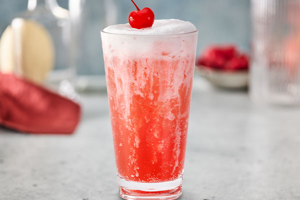Wild Rasberry Fizzy Soda with cold foam