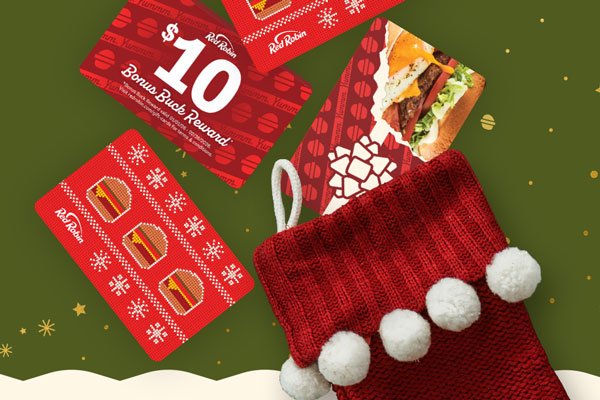 Red Robin Holiday Gift Cards and Bonus Bucks