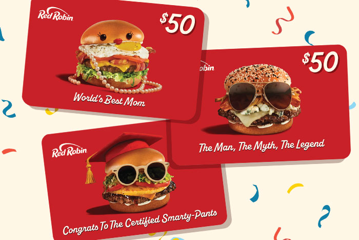 Moms Dads and Grads gift cards at Red Robin