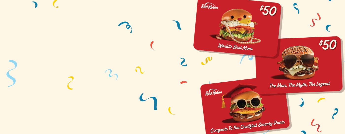 Moms Dads and Grads gift cards at Red Robin