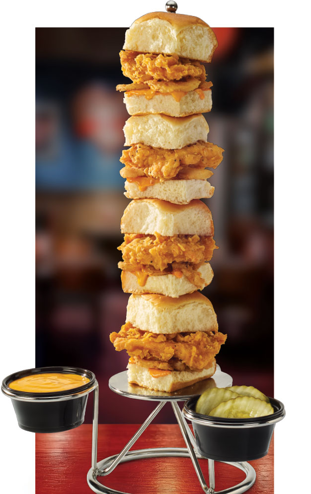 Towering Crispy Chicken Sliders