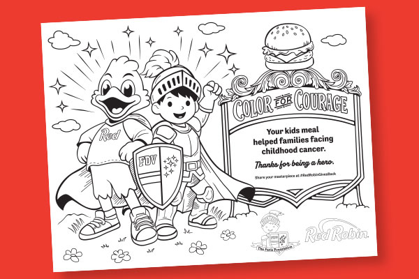 Red Robin and The Faris Foundation Coloring Sheet