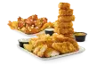 Arctic Cod Fish & Chips, Bone-in Buzz-Style Wings, O-ring Shorty
