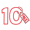illustration of number 10 with a tag reading free