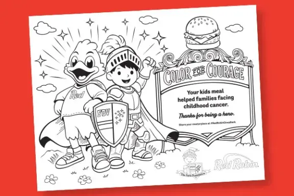 Red Robin and The Faris Foundation Coloring Sheet