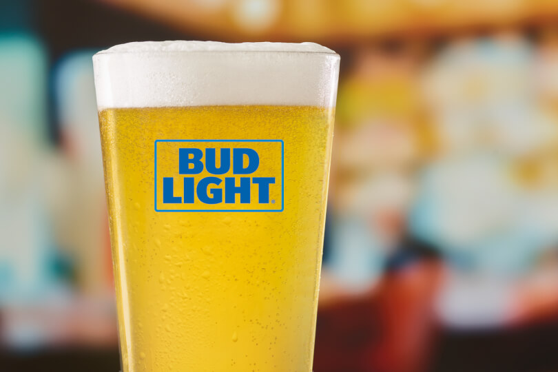 Bud Light in restaurant