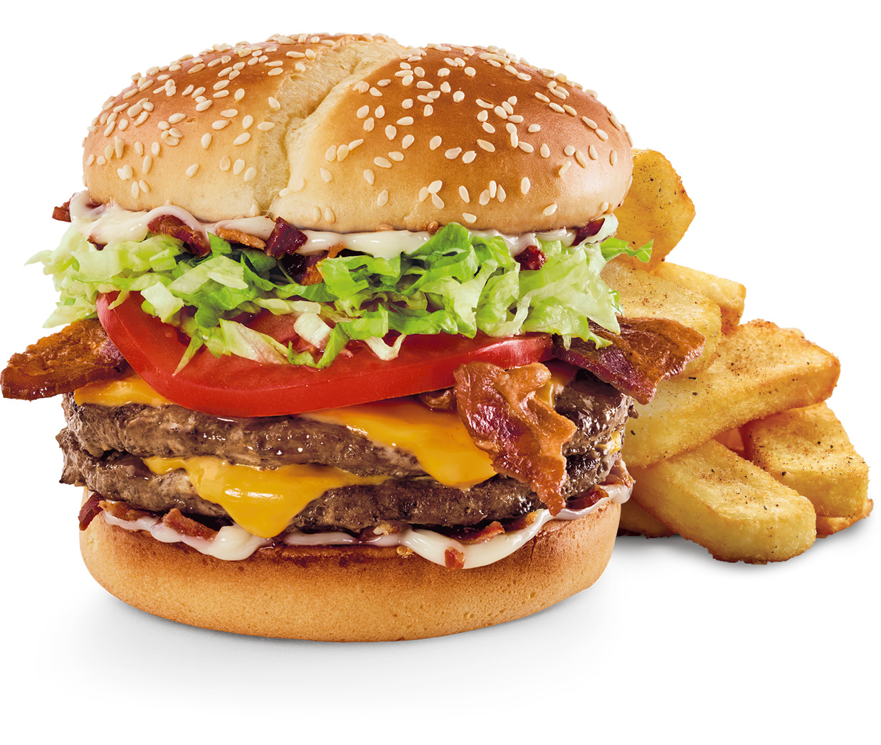 Pig out tavern burger with fries