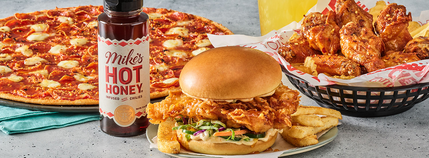 Red Robin items with Mike's Hot Honey