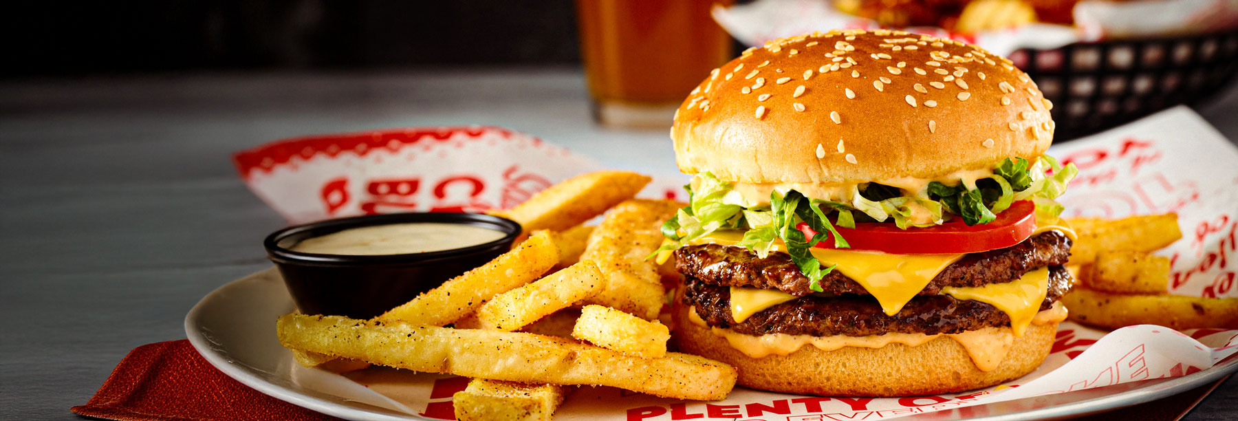 Red's Tavern Double with bottomless fries